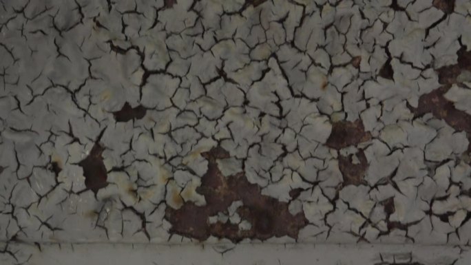 曼哈顿上东区(upper east side)一幢华丽建筑的棕色钢立面上，开裂的白色油漆散落在地上