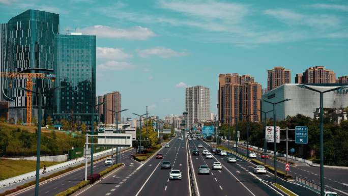 城市道路 车流通畅 城市交通