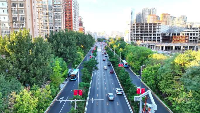 沈阳红旗 国旗 节假日 车流 十一