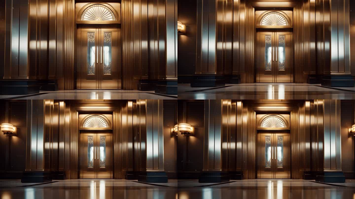 金属门电梯电梯间概念背景28