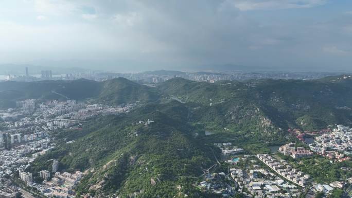 厦门岛内山脉航拍城市山峰大景环岛南路曾山