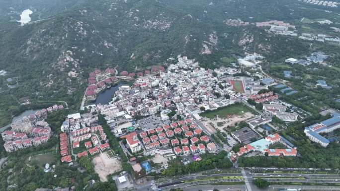 厦门环岛南路小区住宅区航拍山林度假村风景