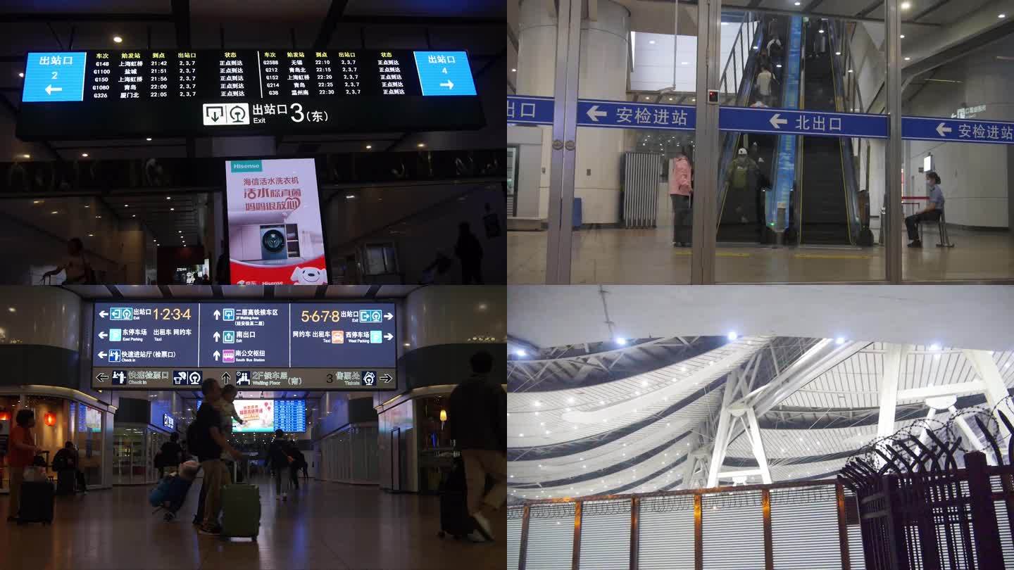 夜景 北京南站 牌子 出站 进站 站牌2