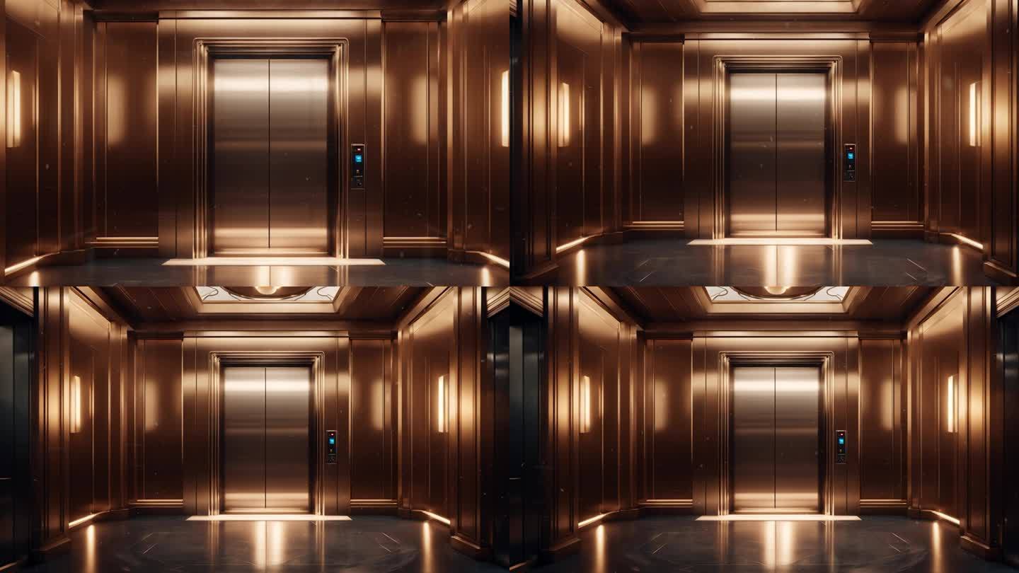 金属门电梯电梯间概念背景42