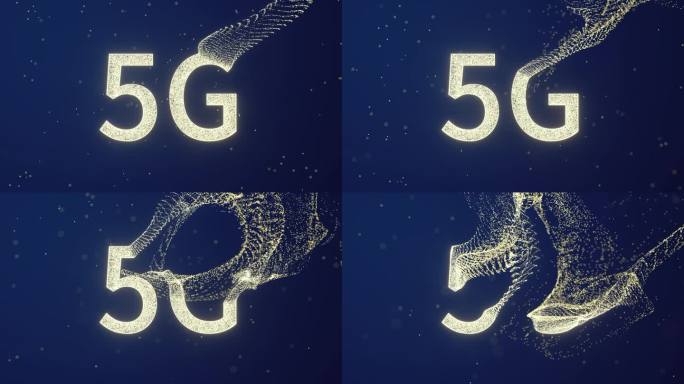 5G粒子飘散金色科技感