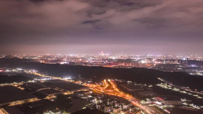 4k航拍贵阳城市夜景城市风光延时