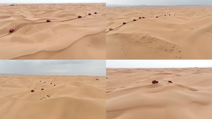沙漠车队 4K航拍