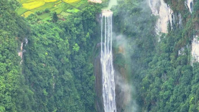 航拍广西山水风光通灵大峡谷