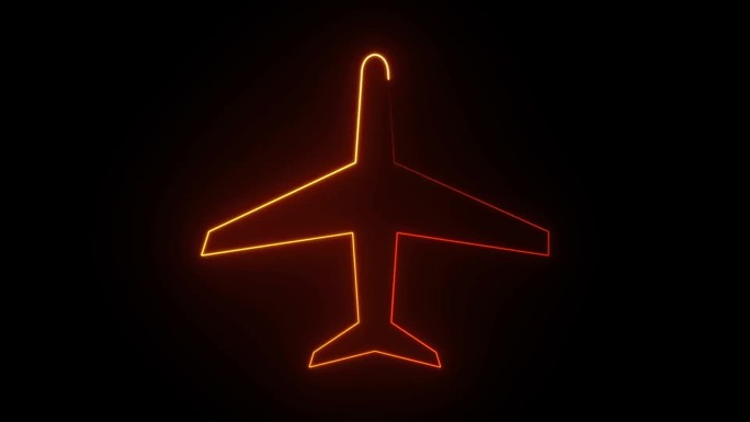 飞机描边轮廓logo发光