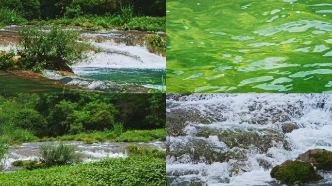 绿色自然山水河流流水