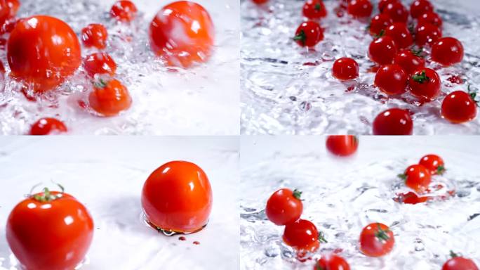 西红柿入水 升格慢动作视频素材