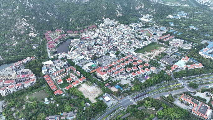 厦门环岛南路小区住宅区航拍海边度假村风景