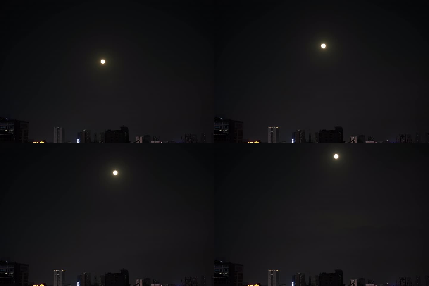 8K延时拍摄，2023年中秋广州楼顶赏月