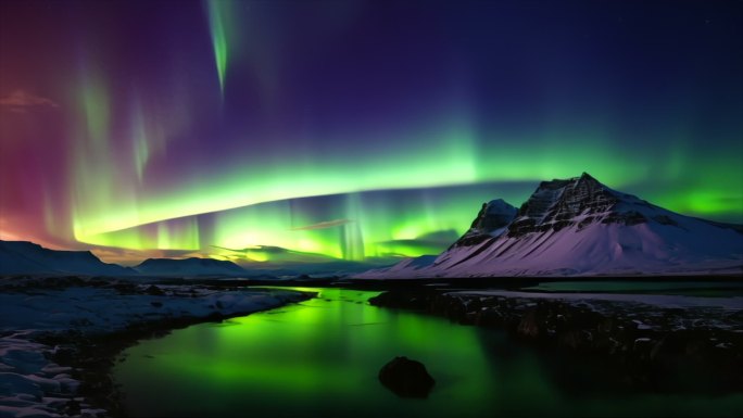 冰岛极光延时摄影