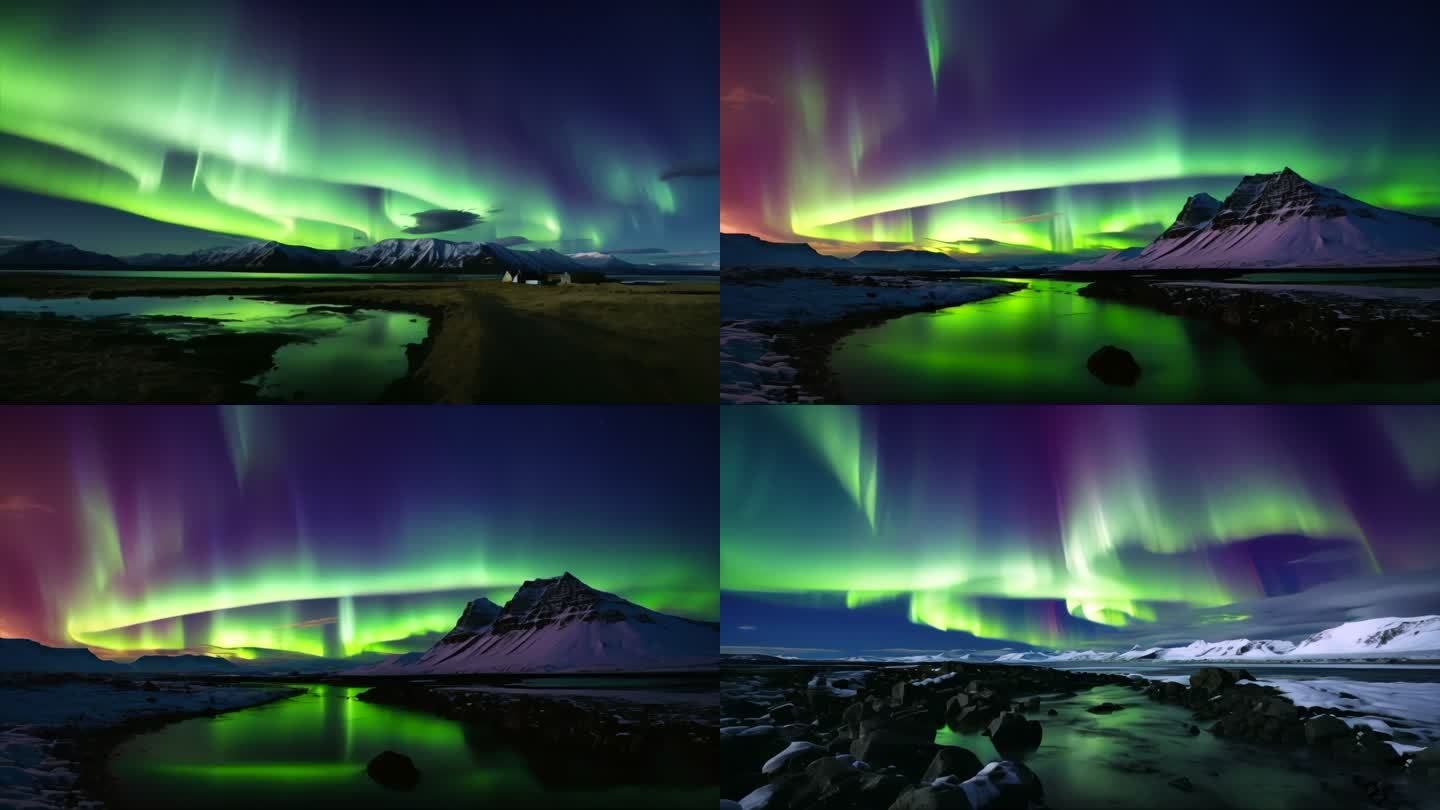 冰岛极光延时摄影