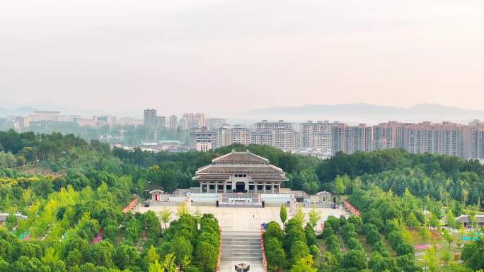 航拍随州炎帝神农故里风景区