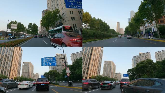 白天上海外滩车前行车空镜2