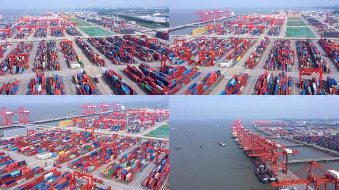 4k集装箱码头延时 港口海港国际贸易