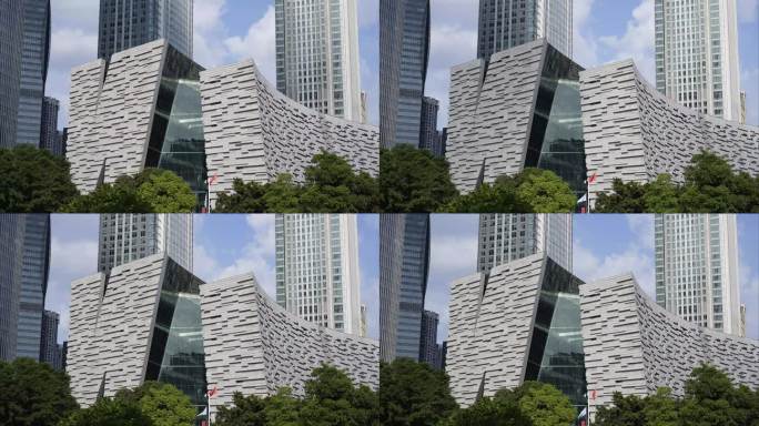 2023广州珠江新城图书馆东塔建筑延时