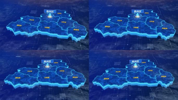 商洛市商州区蓝色三维科技地图