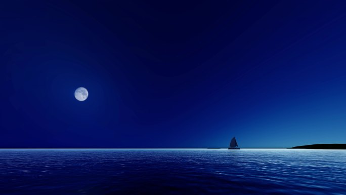 中秋明月赏月海上明月月亮圆月