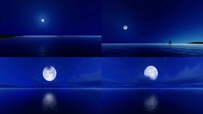 中秋明月赏月海上明月月亮圆月