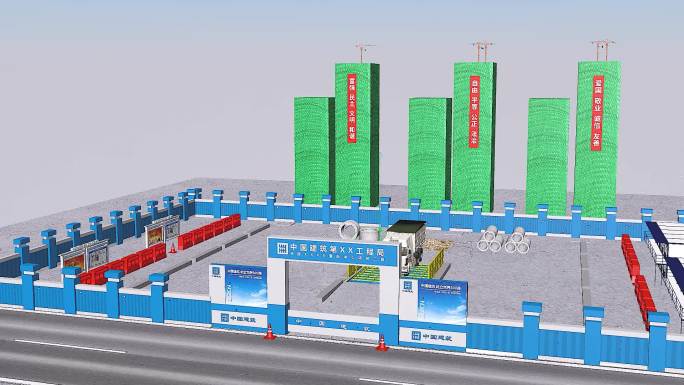 c4d中国建筑工地模型_车辆清洗检查