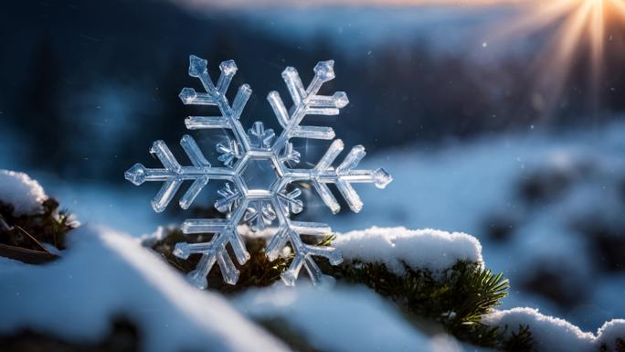 冰晶雪花背景05