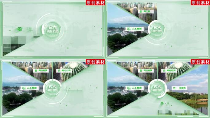 6-干净绿色分类展示ae模板包装六