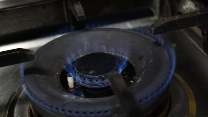 天然气燃气能源燃烧家庭厨房火焰