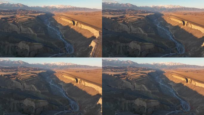 【正版4K素材】航拍新疆安集海大峡谷11