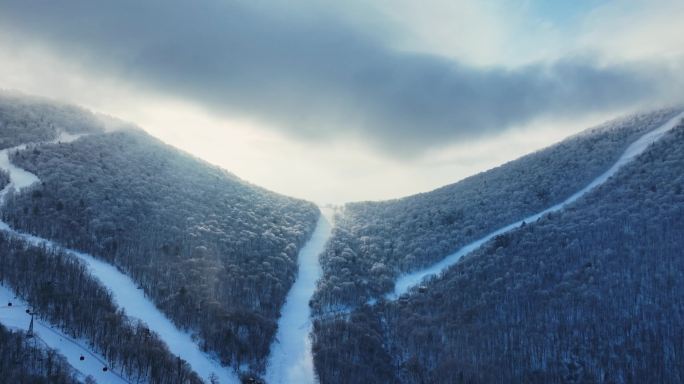 北大壶滑雪场空镜航拍