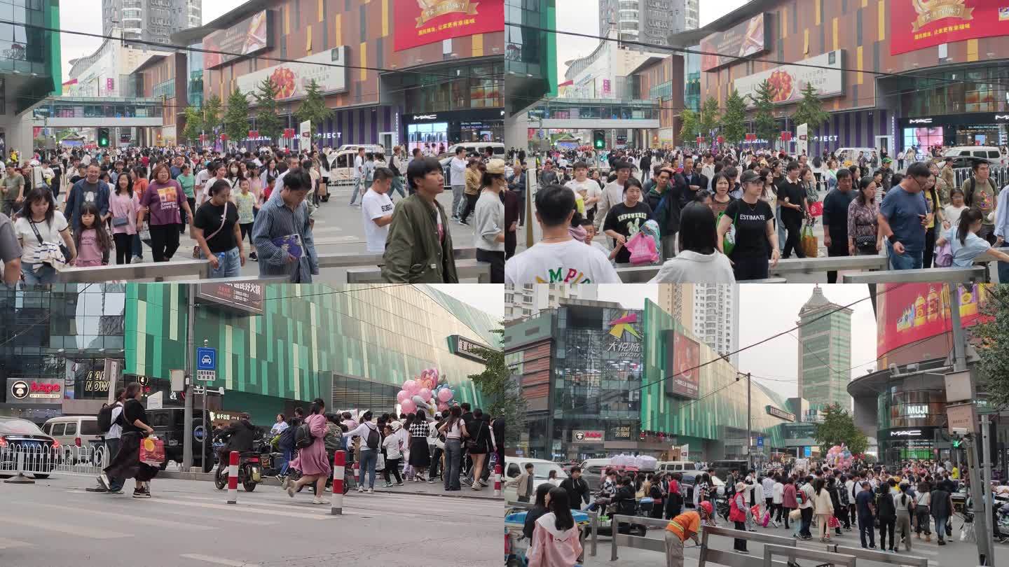 国庆节沈阳东中街人流