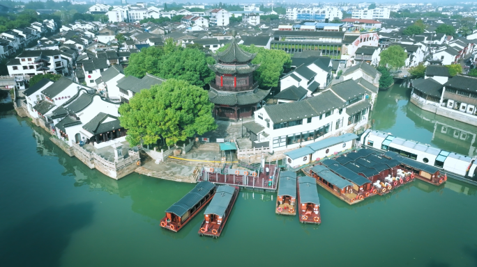 烟雨江南 水乡古镇 苏州老城区 七里山塘