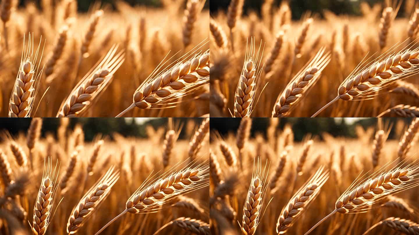 金黄的麦子麦穗背景19