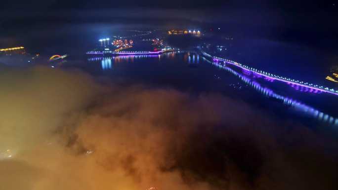 大气雨后重庆巫山多镜头城市夜景延时