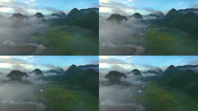 航拍农村田园风光