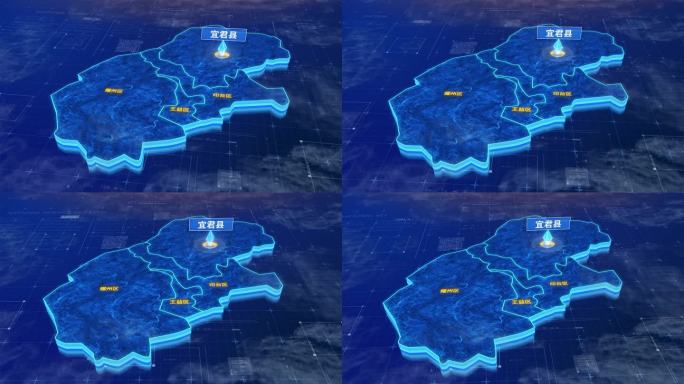 铜川市宜君县蓝色三维科技地图