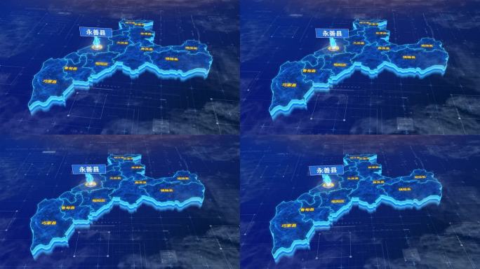 昭通市永善县蓝色三维科技地图