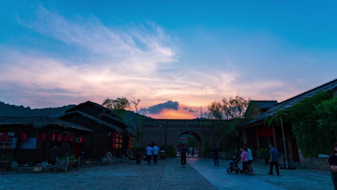 延安圣地河谷金延安日转夜延时4K