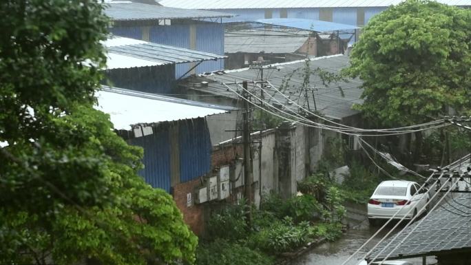 农村 社区 小区 雨景