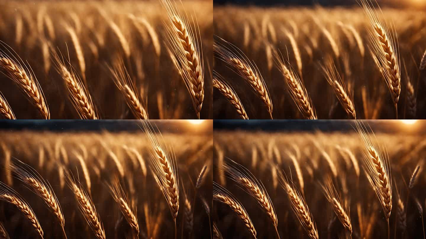 金黄的麦子麦穗背景06