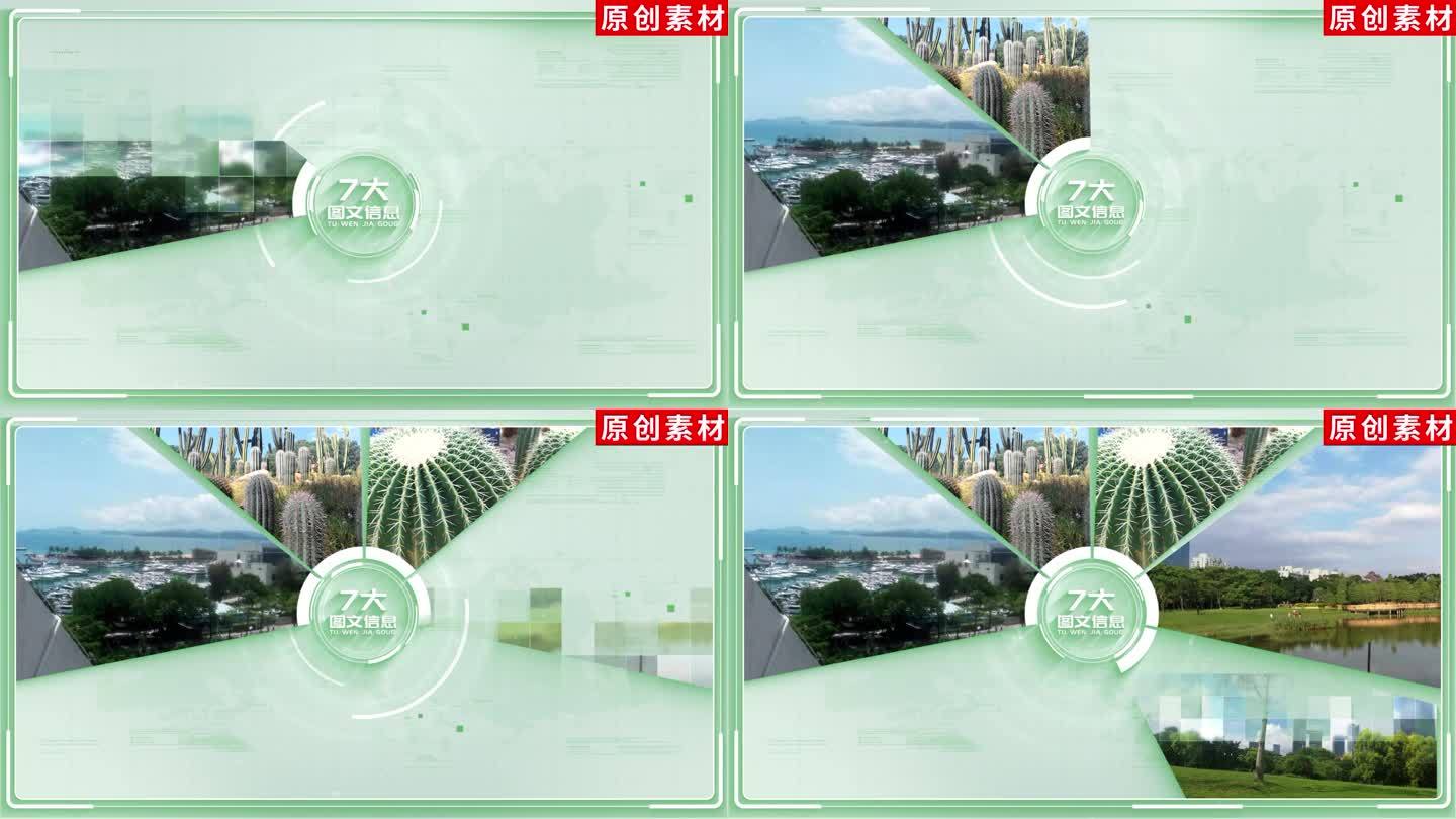 7-干净绿色分类展示ae模板包装七