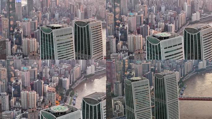 渝中区建筑群长焦航拍
