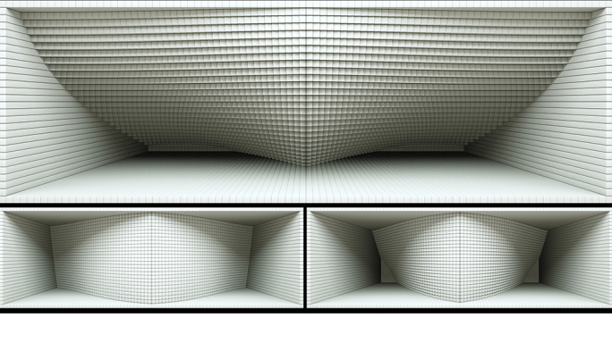 【裸眼3D】白色立体方块波浪光影矩阵空间