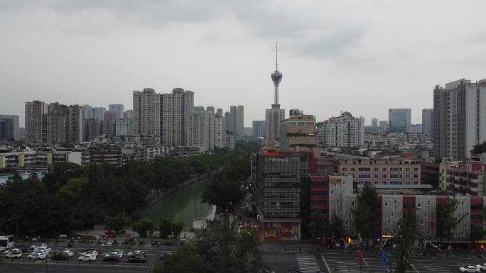 四川省成都市城市风景航拍