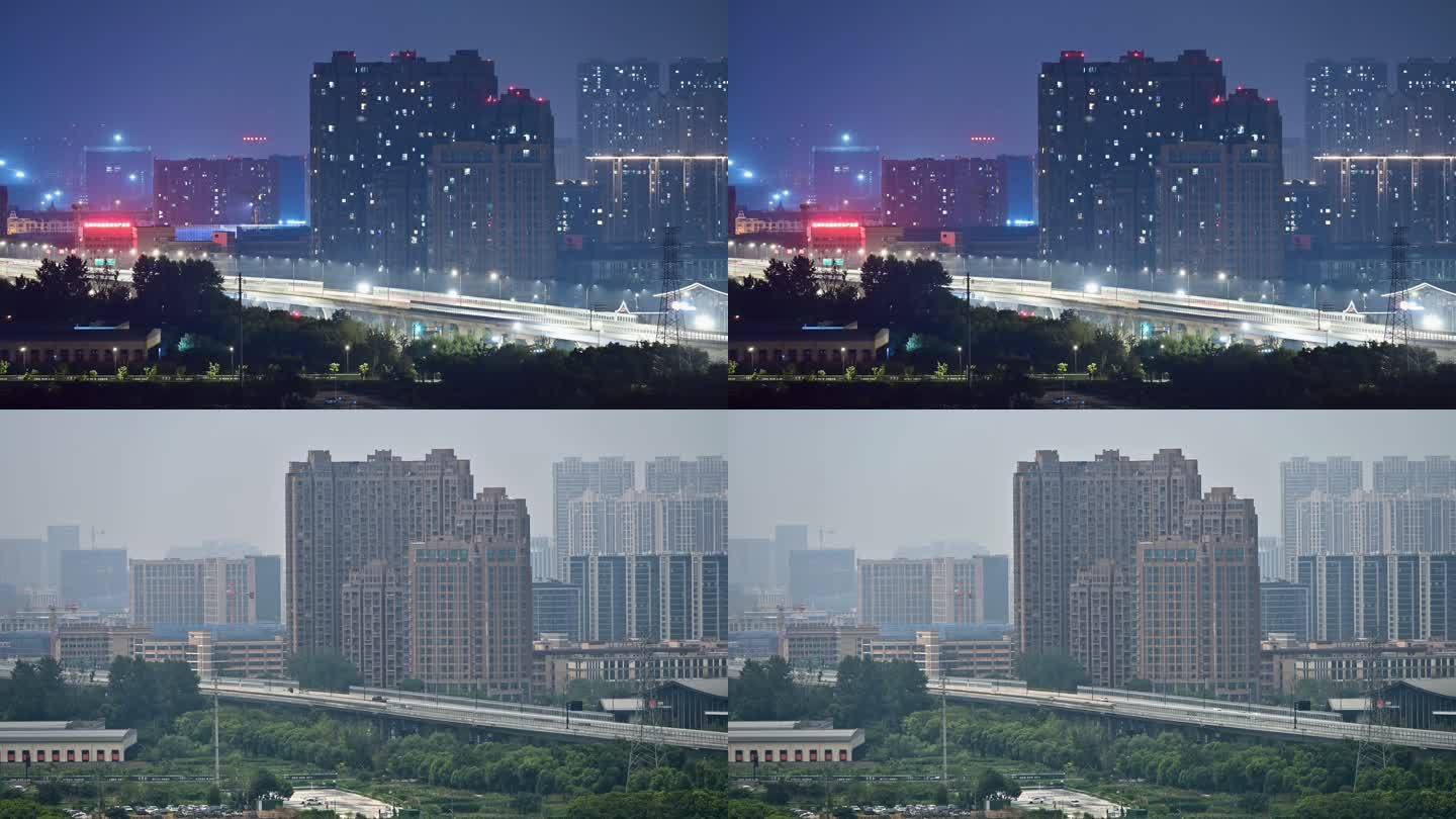 城市 夜景 车流 延时摄影 白天黑夜