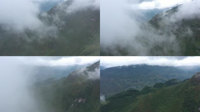 航拍大山乡村振兴旅游