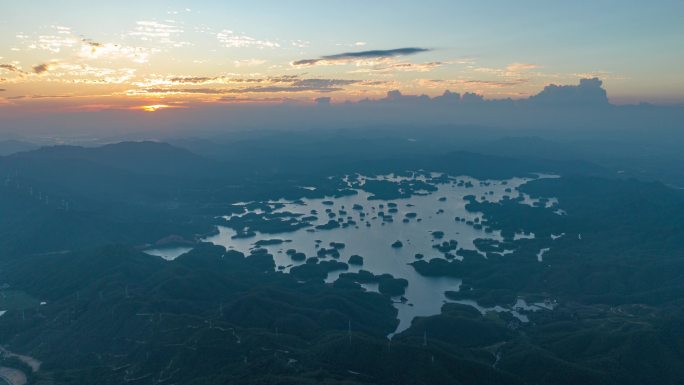 大隆洞水库/千岛湖/江门台山/航拍延时