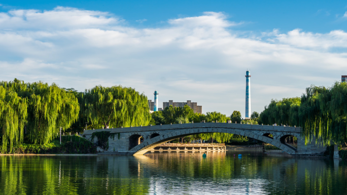 城市园林风光延时